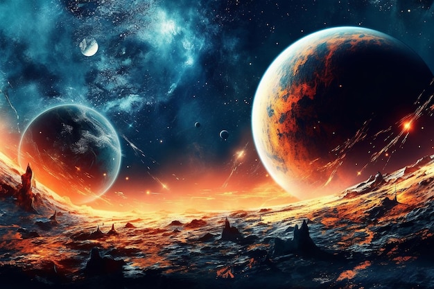 Planets and space background