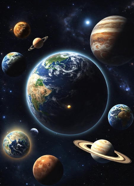 planets in a space with planets and planets