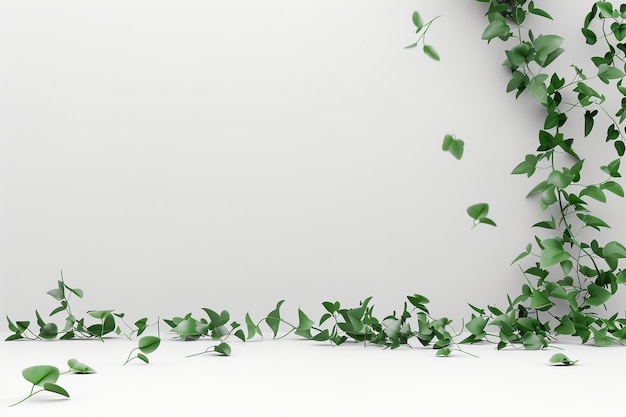 Plant against a white wall mockup