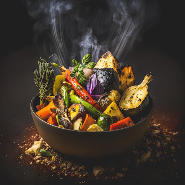 plant based cuisine with our roasted vegetable vegan food photography. High quality images showcase