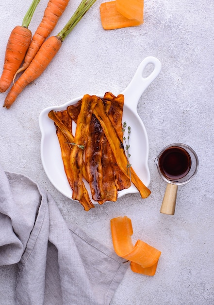 Plant based vegetarian bacon from carrot