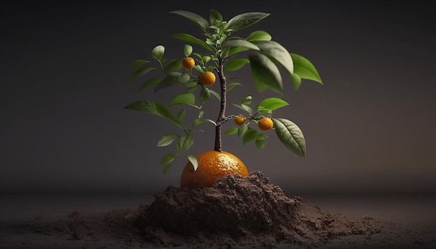 Plant china orange fruit seedling tree AI Generated