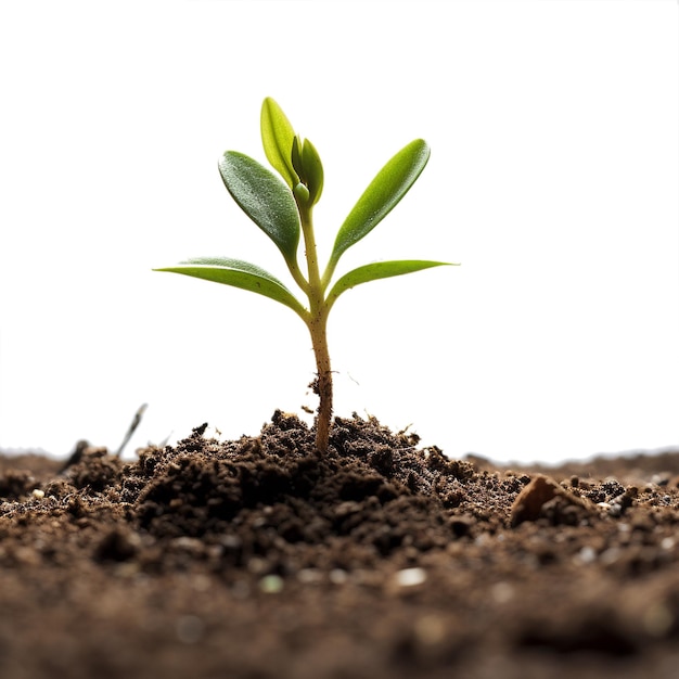 a plant coming out of the ground