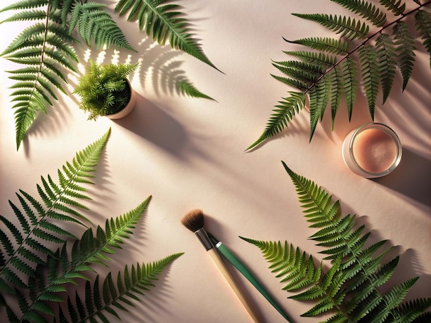 a plant and a cup are on a table with a pair of scissors