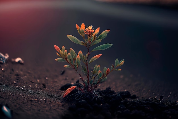 Plant emerging through asphalt against all oddsGenerative AI