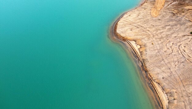 Plant for the extraction and enrichment of titanium and other rare ores. Blue water in the ore beneficiation tank.