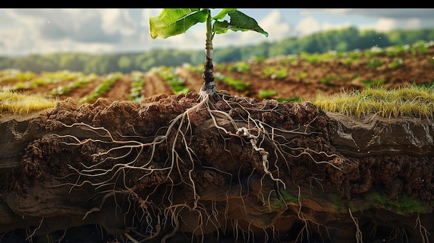 a plant growing in a field with the word quot sprout quot on the bottom