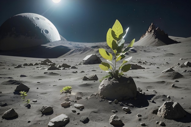 A plant on the moon