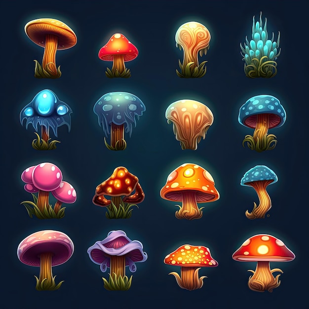 plant mushroom magic ai generated dark hippie mystical al drawing night plant mushroom magic illustration