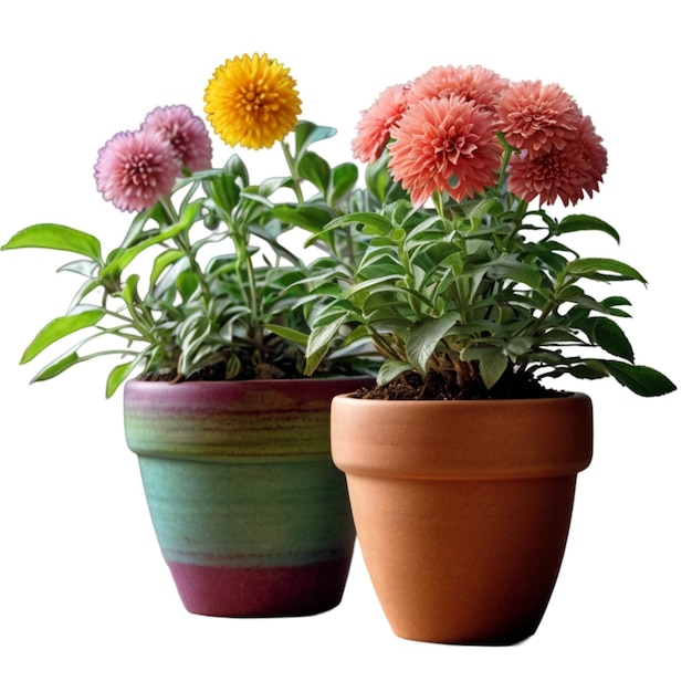 Plant pot flower isolated on white background