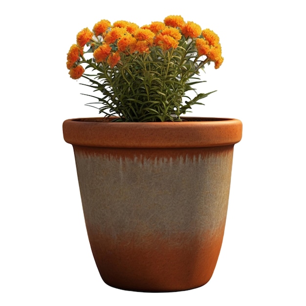 Plant pot flower isolated on white background