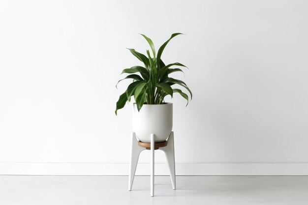 Plant Stand Scandinavian Style On White Background Generative AI