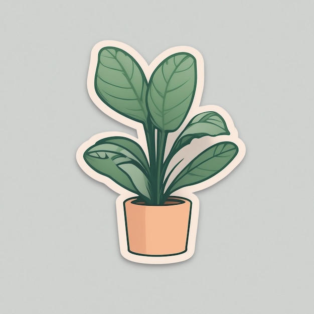 Plant sticker with white background