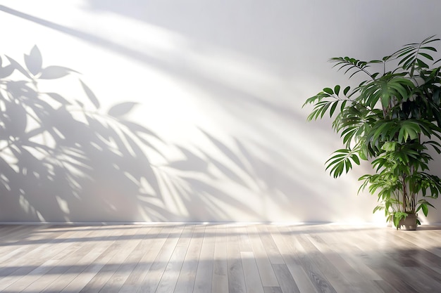 Photo plant in sunlit studio room