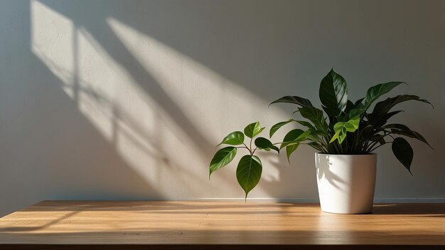 Photo a plant on a table with a potted plant on it