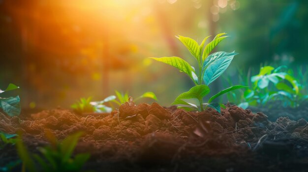 a plant that is growing out of a dirt