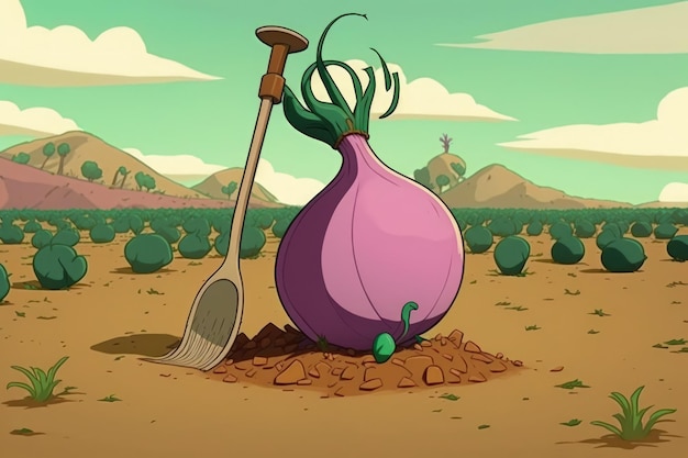 To plant use a hoe and onions