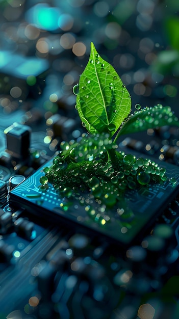 a plant with green leaves and a green leaf on it