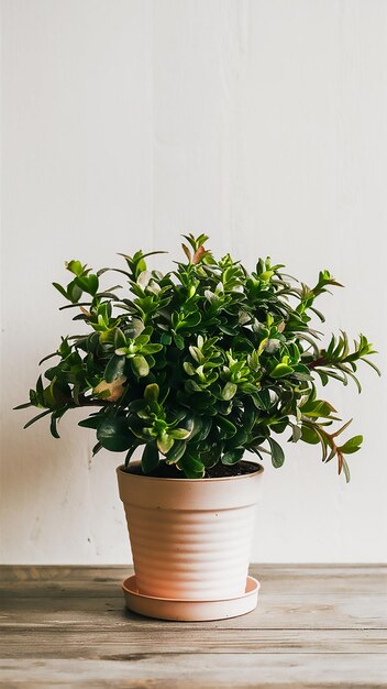 a plant with green leaves is sitting on a table