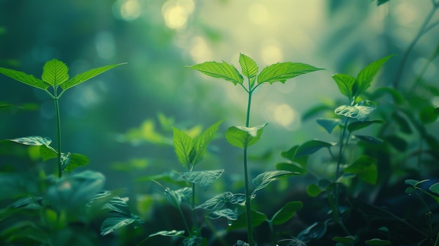 a plant with green leaves in the sunlight