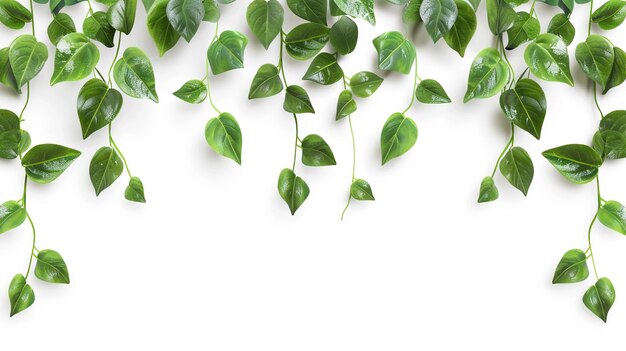 a plant with green leaves on a white background