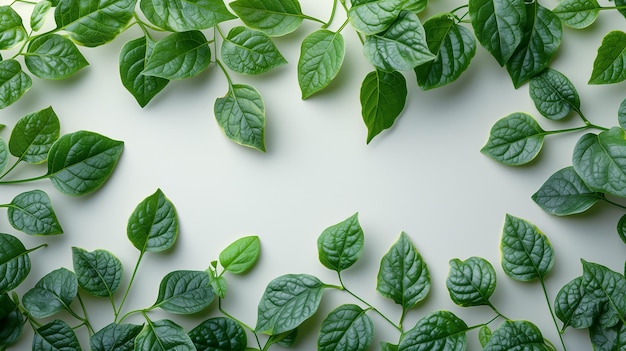 a plant with green leaves on a white background