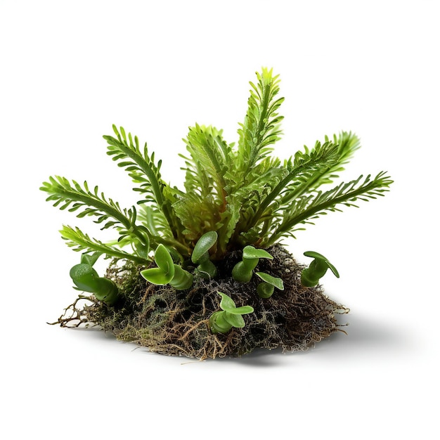 a plant with green leaves and a white background.