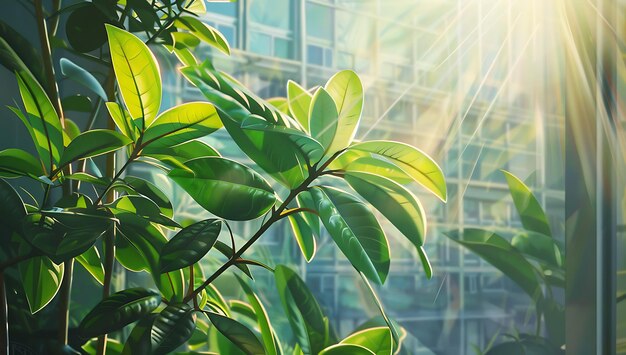 Photo a plant with green leaves and the word  on it