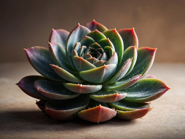 Photo a plant with a green top and a red background