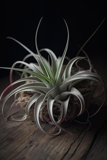 Photo a plant with a green and white flower in a pot