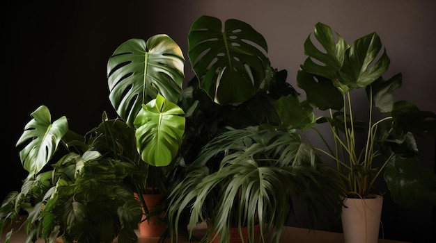 A plant with a leafy green background