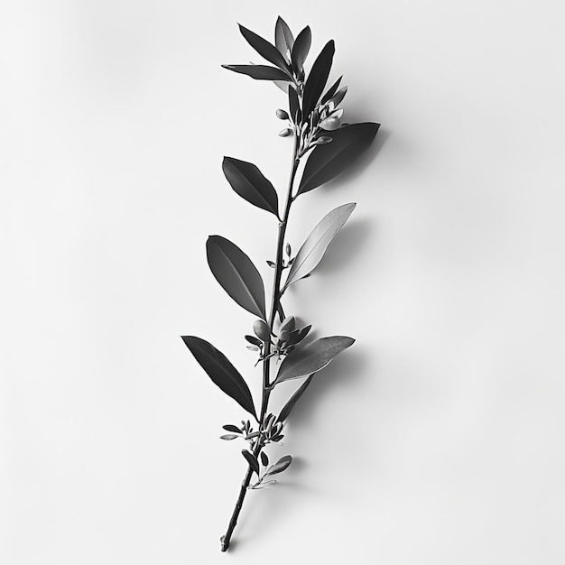 a plant with leaves that is on a white background