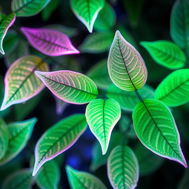 a plant with purple and green leaves that show the colors of the leaves