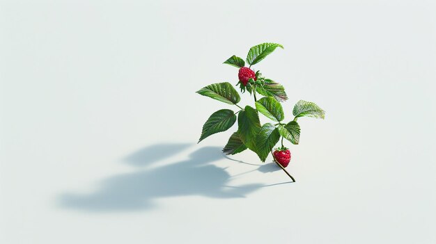 Photo a plant with red flowers on it is on a white background