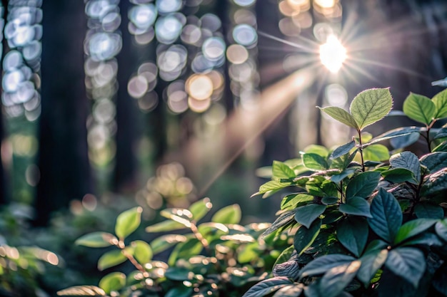 a plant with the sun shining through the leaves