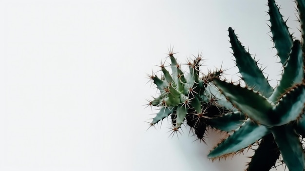 A plant with a white background and a green leaf with the word cactus on it.