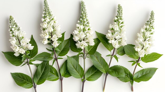 Photo a plant with white flowers that are white