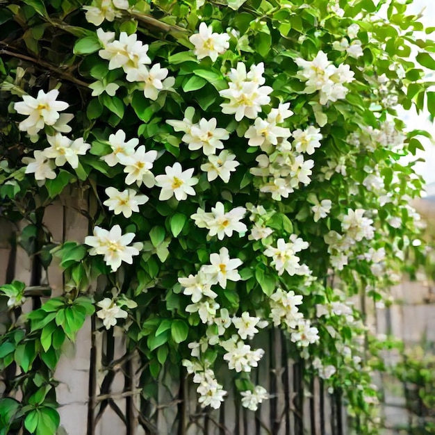 a plant with white flowers that has the name  on it