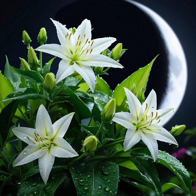 Photo a plant with white flowers that has the word quot star quot on it