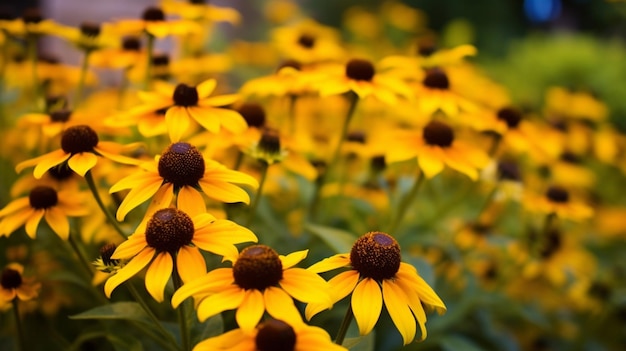 A plant with yellow flowers in the background