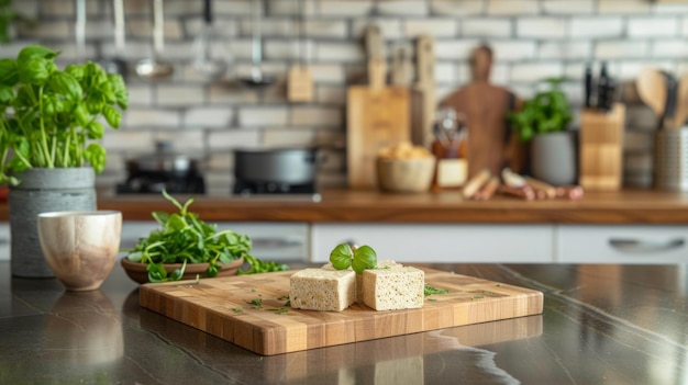 PlantBased Delights on a Modern Kitchen Counter