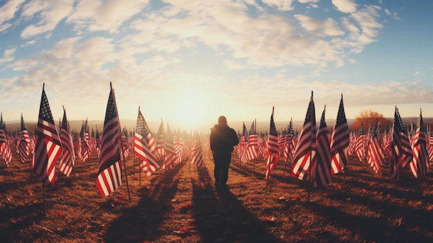 Planted Memory American Flags Field