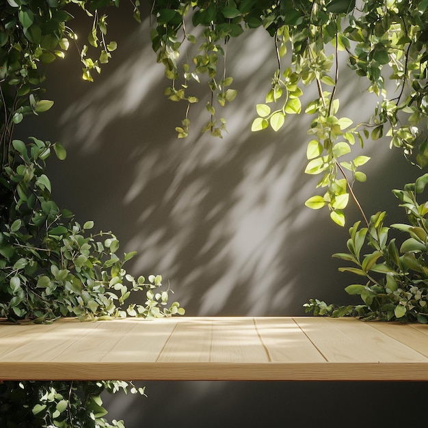 a planter with green leaves on the side of it is surrounded by greenery