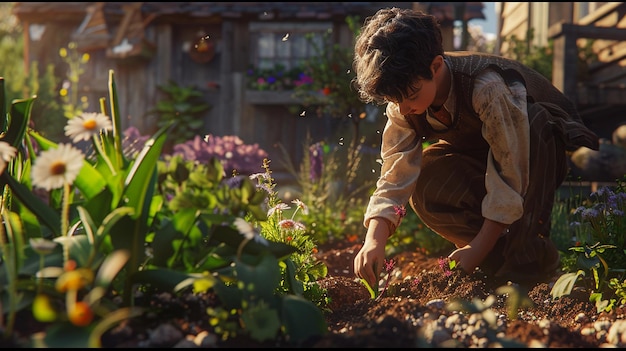 Planting a Garden A Scene of Growth and Renewal