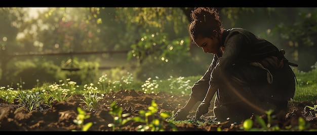 Planting a Garden A Scene of Growth and Renewal