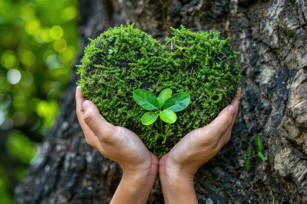 Photo planting trees to protect and nourish the environment