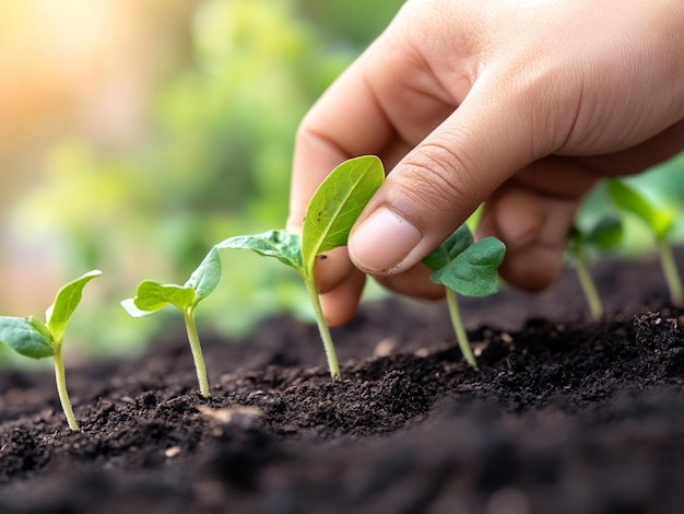 Photo planting with plant seeds