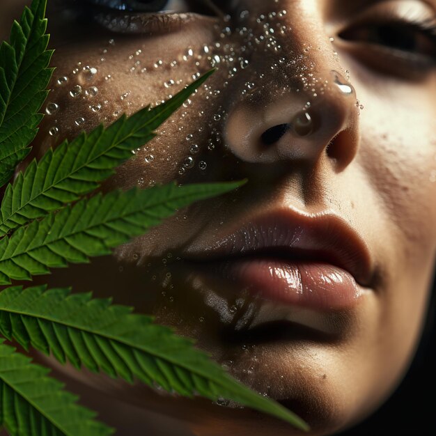 Plants are good for the skin Natural medicine concept CBD