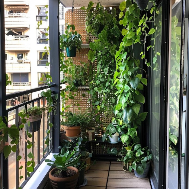 Plants in balcony area