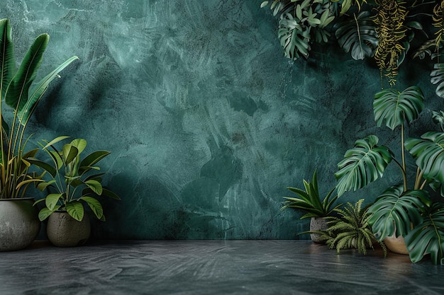 plants on a dark background with a green background